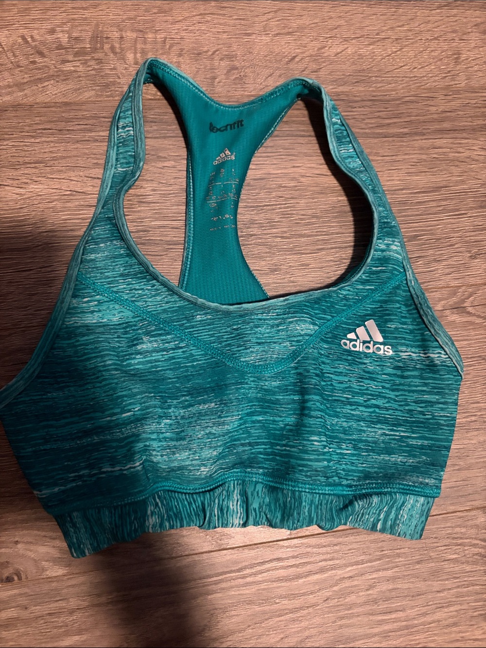adidas Teal Marled Racerback Sports Bra